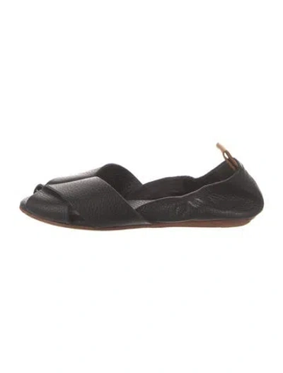 Pre-owned Mercedes Castillo Amaia Leather Flats In Black