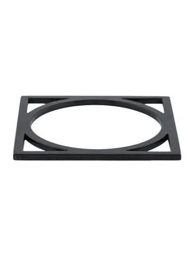 Pre-owned Mercedes Castillo Geo Cutout Bangle Bracelet, 7.5" In Black