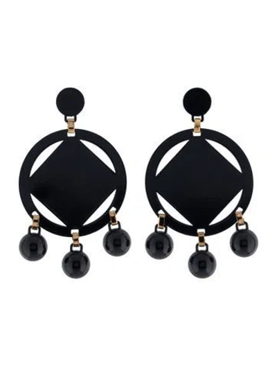 Pre-owned Mercedes Castillo Geo Cutout Drop Earrings In Blue