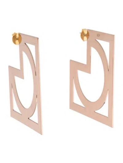 Pre-owned Mercedes Castillo Geo Cutout Hoop Earrings In Multi