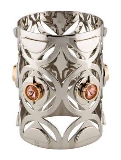 Pre-owned Mercedes Castillo Geo Cutout Jeweled Cuff, 8.25" In Multi