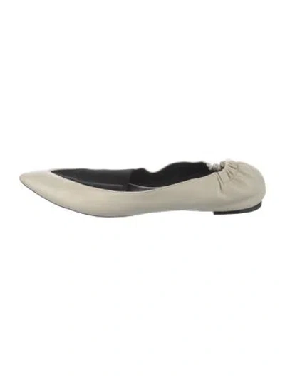 Pre-owned Mercedes Castillo Leather Ballet Flats In White