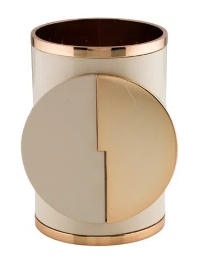 Pre-owned Mercedes Castillo Leather Bangle Bracelet, 6.25" In Neutral