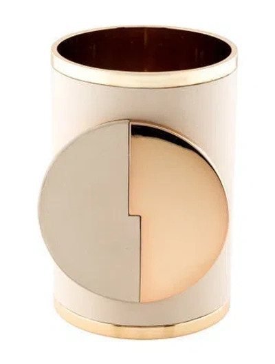 Pre-owned Mercedes Castillo Leather Bangle Bracelet, 6.25" In Neutral