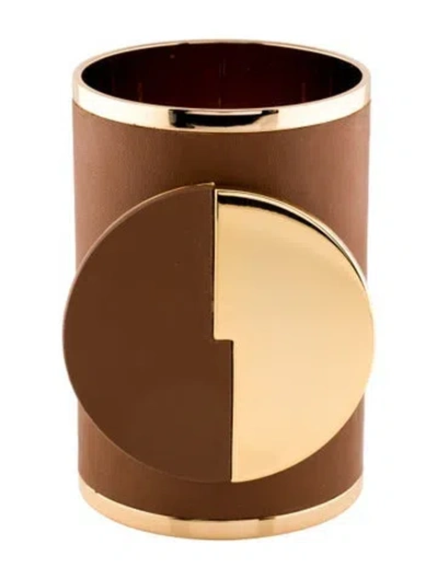 Pre-owned Mercedes Castillo Leather Bangle Bracelet, 7.75" In Brown