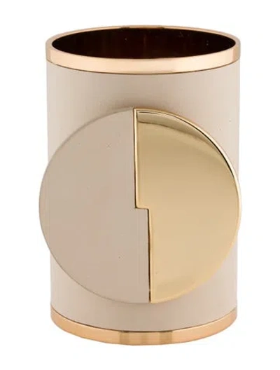 Pre-owned Mercedes Castillo Leather Bangle Bracelet, 7.75" In Neutral