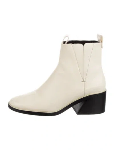 Pre-owned Mercedes Castillo Leather Chelsea Boots In Neutral