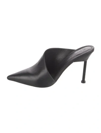 Pre-owned Mercedes Castillo Leather Mules In Black