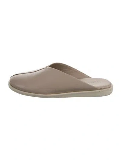 Pre-owned Mercedes Castillo Leather Mules In Neutral