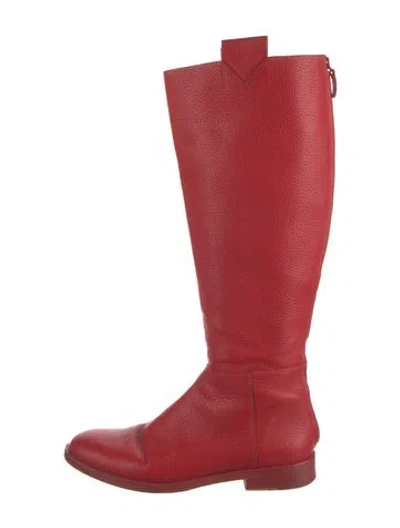 Pre-owned Mercedes Castillo Leather Riding Boots In Red