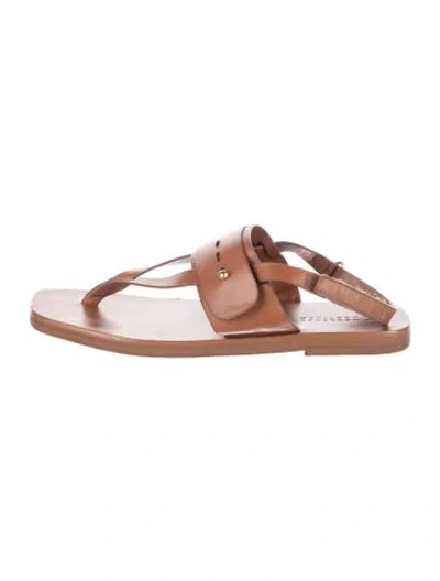 Pre-owned Mercedes Castillo Leather Sandals In Brown