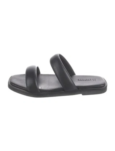Pre-owned Mercedes Castillo Leather Slides In Black