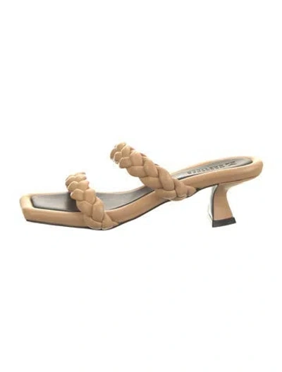 Pre-owned Mercedes Castillo Leather Slides In Neutrals