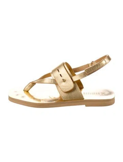 Pre-owned Mercedes Castillo Leather Slingback Sandals