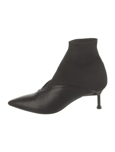 Pre-owned Mercedes Castillo Leather Sock Boots In Black