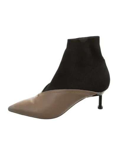 Pre-owned Mercedes Castillo Leather Sock Boots In Black