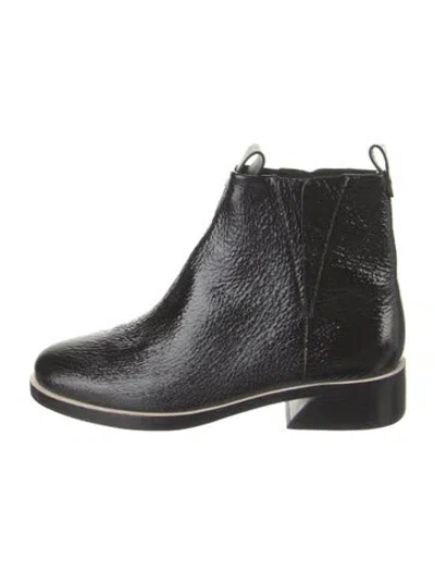 Pre-owned Mercedes Castillo Patent Leather Chelsea Boots In Black