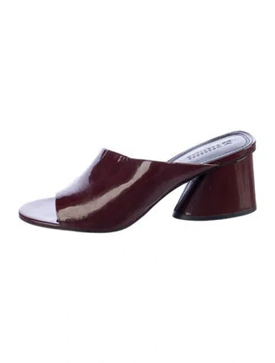 Pre-owned Mercedes Castillo Patent Leather Sandals In Burgundy
