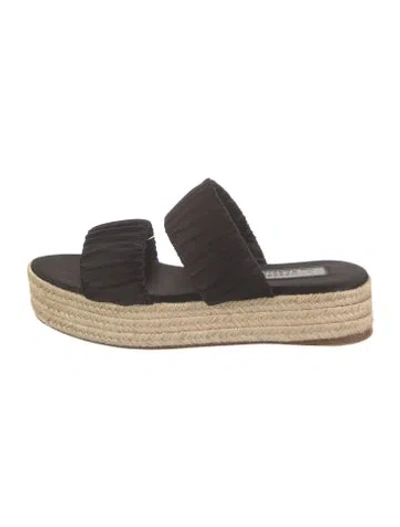 Pre-owned Mercedes Castillo Satin Espadrilles In Black