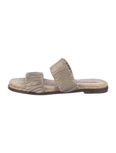 Pre-owned Mercedes Castillo Satin Slides In Green