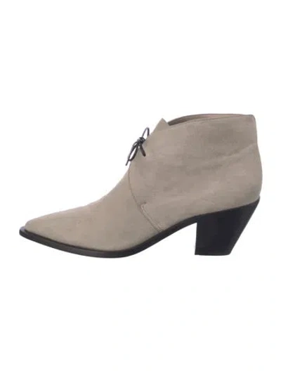 Pre-owned Mercedes Castillo Suede Lace-up Boots In Neutral