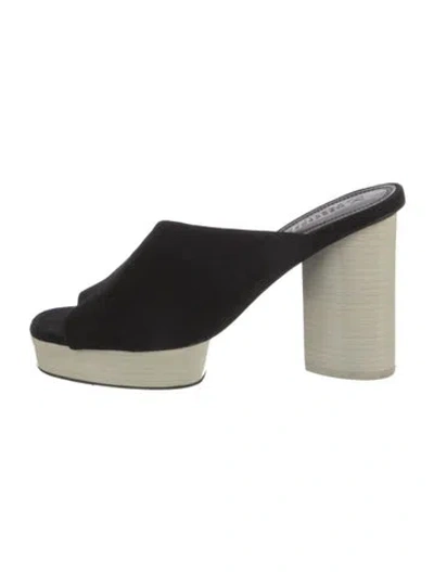 Pre-owned Mercedes Castillo Suede Mules In Black