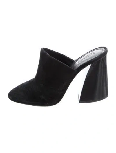 Pre-owned Mercedes Castillo Suede Mules In Black