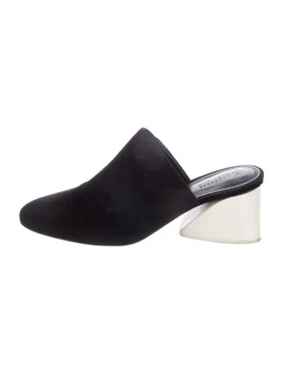 Pre-owned Mercedes Castillo Suede Mules In Black
