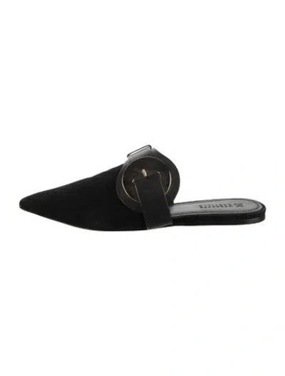 Pre-owned Mercedes Castillo Suede Mules In Black