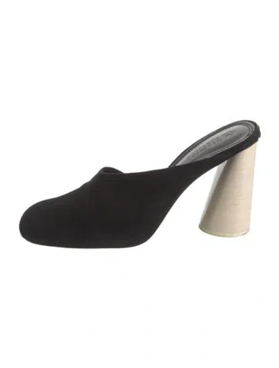 Pre-owned Mercedes Castillo Suede Mules In Black