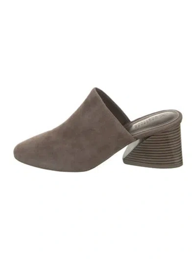 Pre-owned Mercedes Castillo Suede Mules In Gray