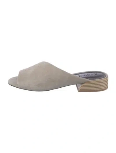 Pre-owned Mercedes Castillo Suede Mules In Grey