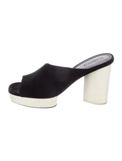 Pre-owned Mercedes Castillo Suede Slides In Black