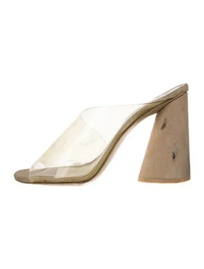 Pre-owned Mercedes Castillo Suede Slides In Transparent