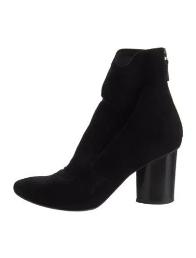 Pre-owned Mercedes Castillo Suede Sock Boots In Black