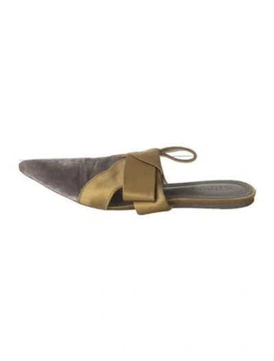 Pre-owned Mercedes Castillo Velvet Mules In Grey