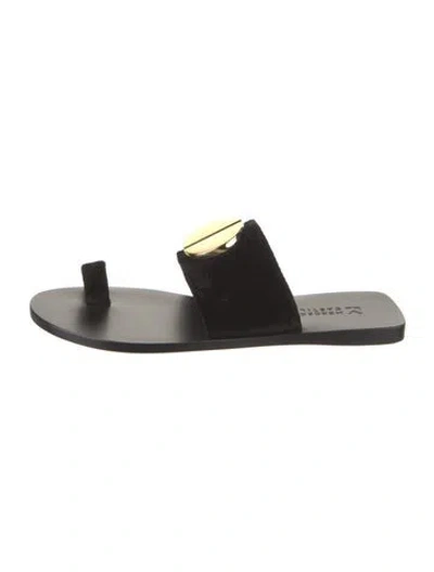 Pre-owned Mercedes Castillo Velvet Slides In Black
