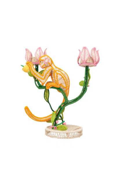 Mercedes Salazar Mico & Lemon  Candle Holder In Multi