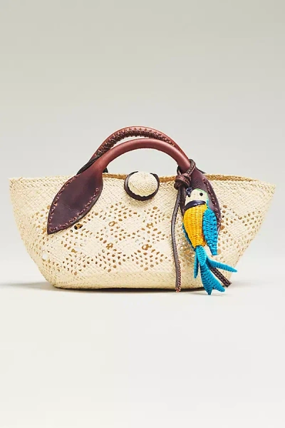 Mercedes Salazar Mini Raffia Crab Bag In Sand