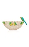 Mercedes Salazar Parrot & Lemons Vase In Multi