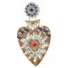 Mercedes Salazar Resin Crystal Rose Dangling Clip On Earrings In Gold