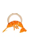 Mercedes Salazar Shrimp Napkin Ring In Orange