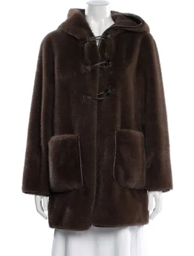 Pre-owned Mercer Collective Faux Fur Coat In Brown