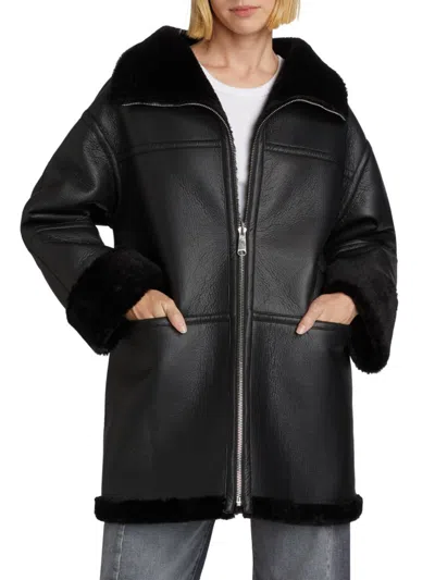 Mercer Collective Women's Ally Faux Leather & Fur Coat In Black