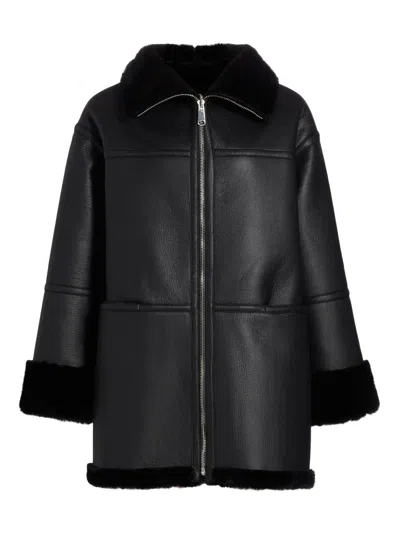 Mercer Collective Women's Ally Reversible Faux-leather Coat In Black