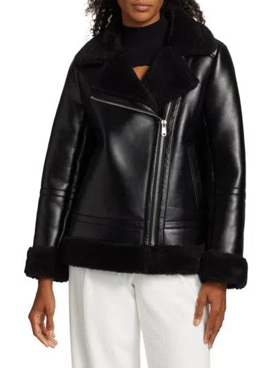 Mercer Collective Women's Amy Faux Leather Moto Jacket In Black