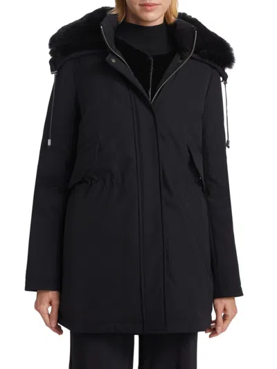 Mercer Collective Women's Ani 2-in-1 Hooded Down Parka In Black Fur