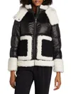Mercer Collective Women's Dana Mixed-media Hooded Down Coat In Black