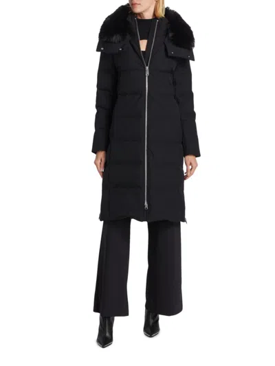 Mercer Collective Women's Ella Faux Fur-trim Down Parka In Black