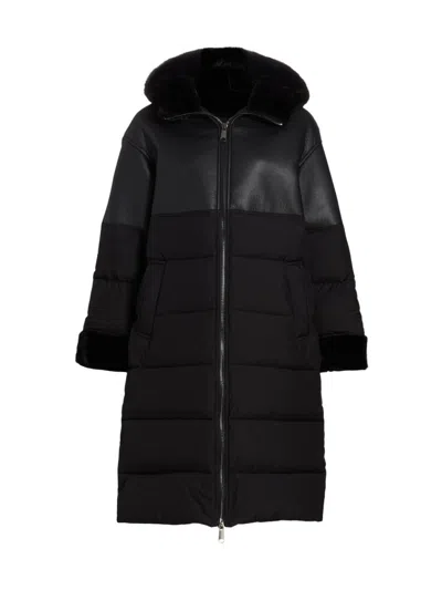 Mercer Collective Women's Kate Mixed-media Puffer Coat In Black